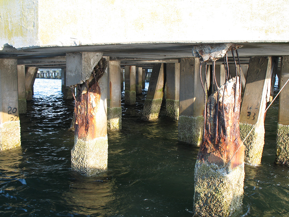 Deteriorating Concrete Pilings