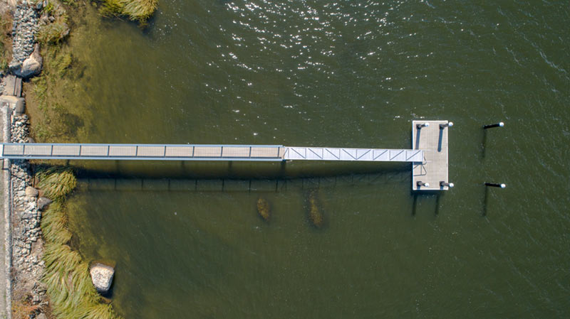 all composite dock aerial view